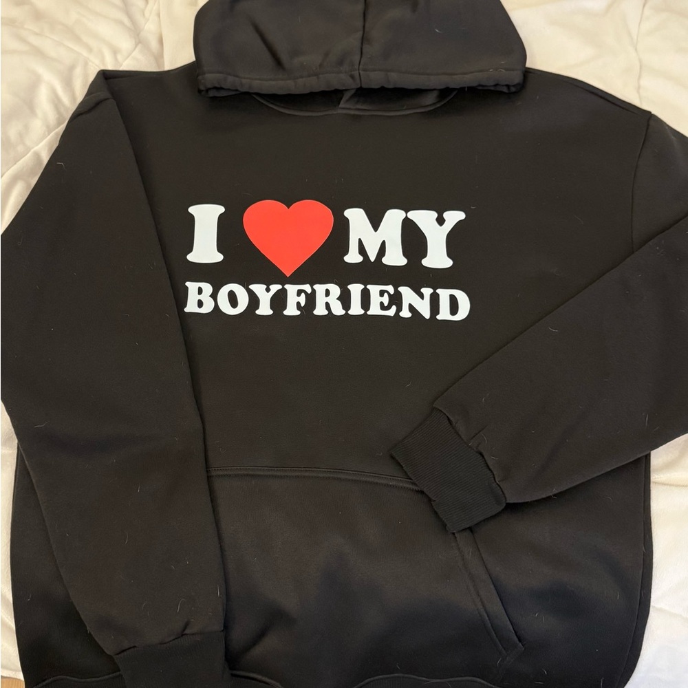 Black 'I Love My Boyfriend' Hoodie